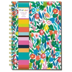 Spiral-Notizbuch, bunt Blumen - A4, liniert