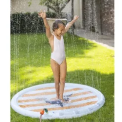 Sprinkler Wasserspielmatte Kinder 150 cm, Hai-Motiv.