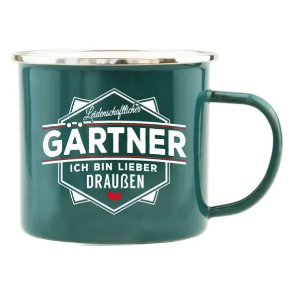 Spruchtasse Emaille - Gärtner