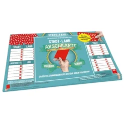 Stadt Land Arschkarte Spielblock – witziges Partyspiel mit 50 Blatt
