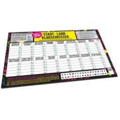 Stadt Land Klugscheisser Party Edition – Spielblock mit 50 Blatt, lustiges Gesellschaftsspiel