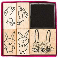 Stempel-Set Hasen + Stempelkissen