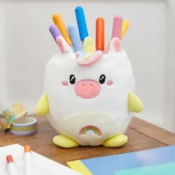 Stifteköcher Plüsch Einhorn, weiß