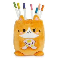 Stifteköcher Plüsch Gamer Katze, orange