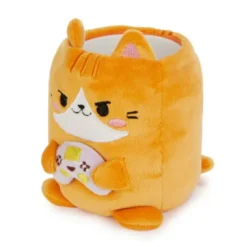 Stifteköcher Plüsch Gamer Katze, orange