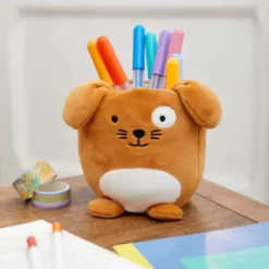 Stifteköcher Plüsch Hund, braun