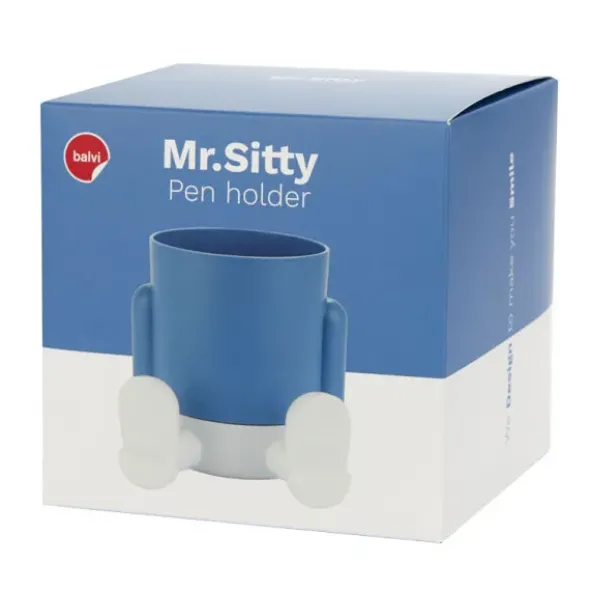 Stifteköcher sitzender Körper - Mr. Sitty blau
