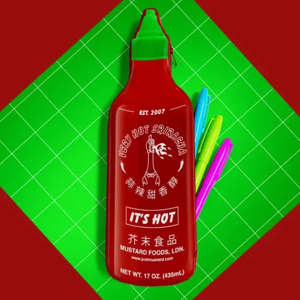 Stiftemäppchen Hot - Sriracha Soßenflasche