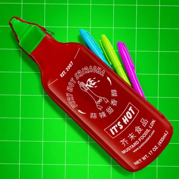 Stiftemäppchen Hot - Sriracha Soßenflasche