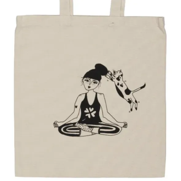 Stofftasche Jutebeutel, zen with cats