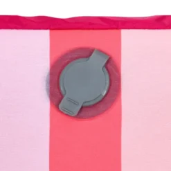 Strandkissen aufblasbar 35 x 27 cm rosa-orange gestreift – mit Staufach & Zusatzbeutel zur Beschwerung