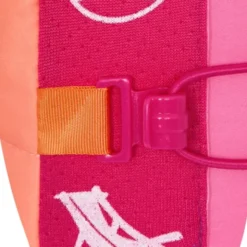 Strandkissen aufblasbar 35 x 27 cm rosa-orange gestreift – mit Staufach & Zusatzbeutel zur Beschwerung