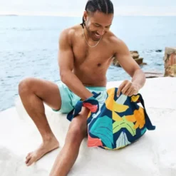 Strandtasche mit Bananenprint – faltbarer Shopper mit Aufbewahrungsbeutel