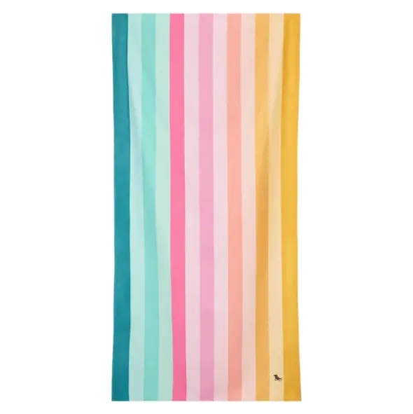 Strand- und Badetuch bunt gestreift - XL Handtuch 200 x 90 cm mit Beutel, schnelltrocknend & leicht