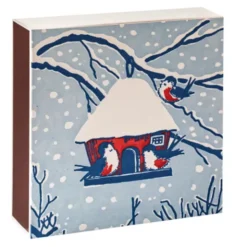 Streichhölzer Wintervögel im Vogelhäuschen - Luxury Matches Square