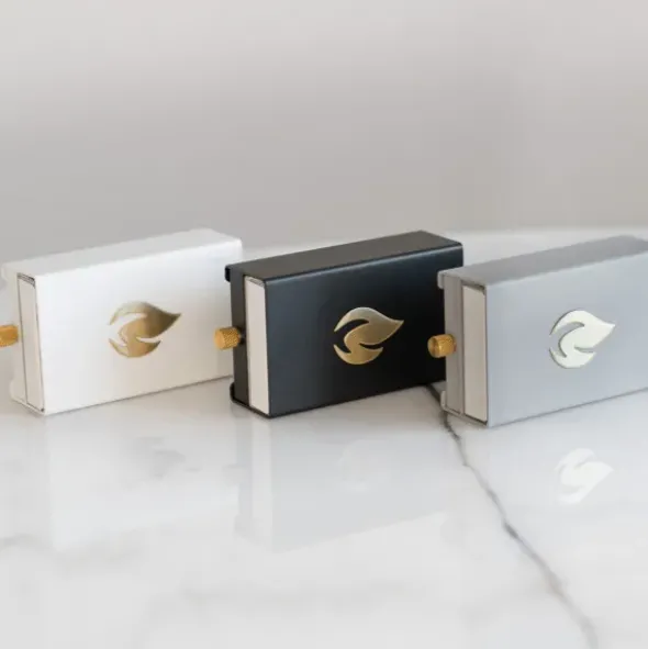 Streichholzbox Metall mit Schublade & Zündhölzer groß - MATCHBOX weiß