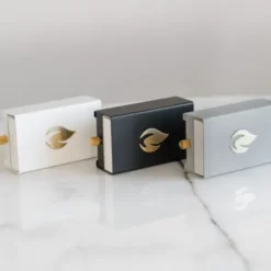 Streichholzbox Metall mit Schublade & Zündhölzer groß - MATCHBOX grau