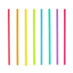 24 Strohhalme BRIGHT COLOR bunt, wiederverwendbar - 20 cm