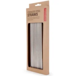 Strohhalme Edelstahl 10 Stück + Reinigungsbürste