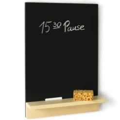 Tafel Nik - Kreidetafel mit Holzablage inkl. Kreide & Schwamm
