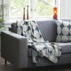 Tagesdecke OLIVIA Baumwolle 170 x 130 cm - dunkelblau