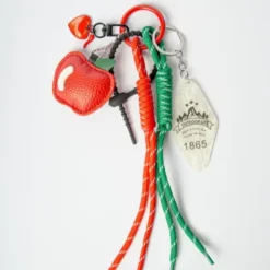 Taschenanhänger Apfel – bunter Anhänger mit Charms und Kordeln