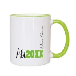 Tasse Abi 20XX mit Wunschname, grün