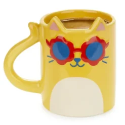 Tasse COOL CAT gelb - Keramiktasse Katze mit Sonnenbrille
