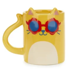 Tasse COOL CAT gelb - Keramiktasse Katze mit Sonnenbrille