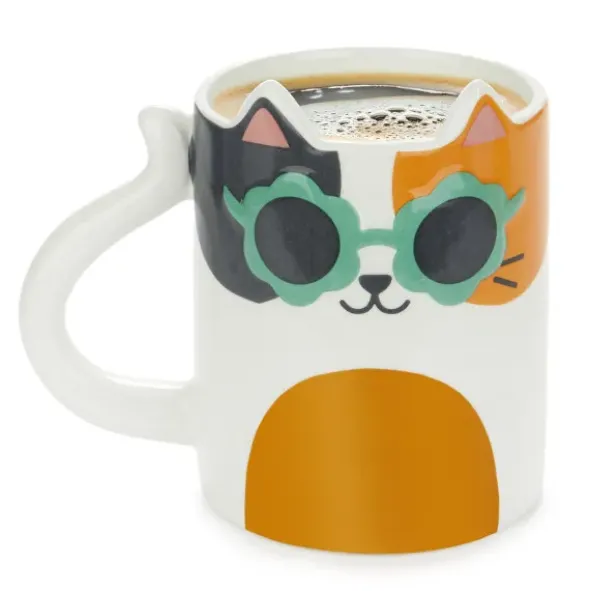 Tasse COOL CAT weiß - Keramiktasse Katze mit Sonnenbrille
