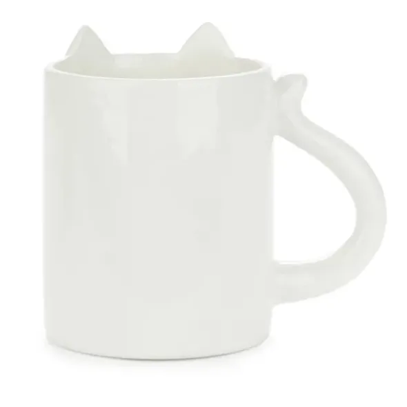 Tasse COOL CAT weiß - Keramiktasse Katze mit Sonnenbrille