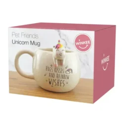 Tasse Einhorn / Kaffeebecher UNICORN MUG mit Spruch und aufgesetztem 3D Einhorn