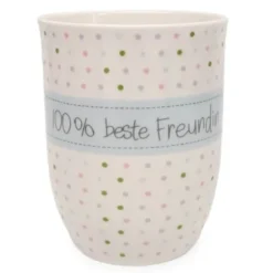 Tasse 0,5 l 100% beste Freundin - bunt gepunktet