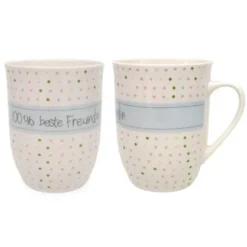 Tasse 0,5 l 100% beste Freundin - bunt gepunktet