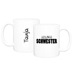 Tasse LIEBLINGSSCHWESTER mit Name, weiß