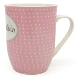 Tasse 0,5 l Kaffeeklatsch - rosa mit Punkten