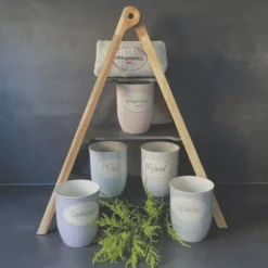Tasse 0,5 l Lieblingskollegin - türkis gestreift