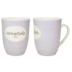 Tasse 0,5 l Lieblingstante - lila mit Punkten