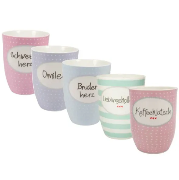 Tasse 0,5 l Mutti - rosa mit Punkten