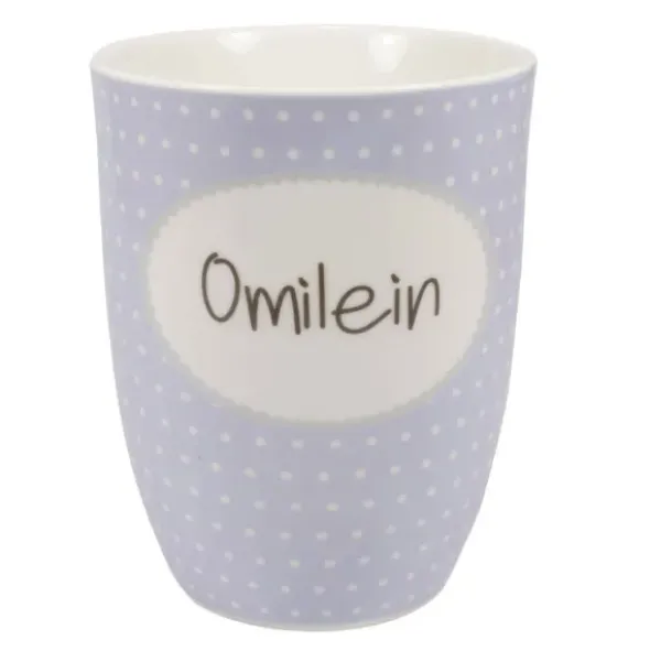 Tasse 0,5 l Omilein - lila mit Punkten