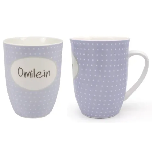 Tasse 0,5 l Omilein - lila mit Punkten
