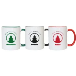 Tasse MERRY CHRISTMAS mit Wunschname, schwarz