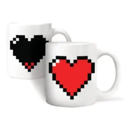 Tasse mit Herz Wechselmotiv - Morph Mug PIXEL HEART - Wärmeeffekt