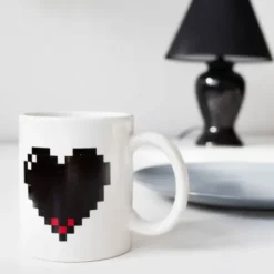 Tasse mit Herz Wechselmotiv - Morph Mug PIXEL HEART - Wärmeeffekt