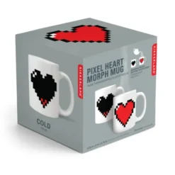 Tasse mit Herz Wechselmotiv - Morph Mug PIXEL HEART - Wärmeeffekt