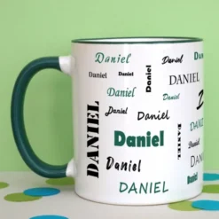 Tasse mit Namen - Namenstasse dunkelgrün