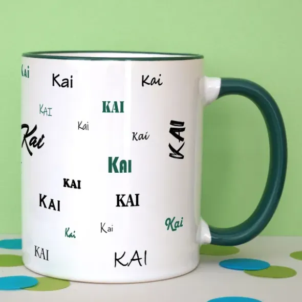 Tasse mit Namen - Namenstasse dunkelgrün