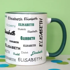 Tasse mit Namen - Namenstasse dunkelgrün