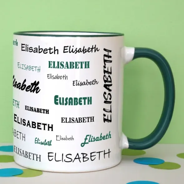 Tasse mit Namen - Namenstasse dunkelgrün