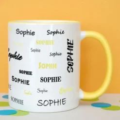 Tasse mit Namen - Namenstasse gelb